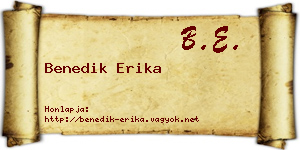 Benedik Erika névjegykártya